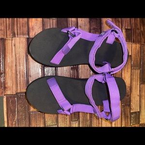 Black and Purple platform sandals